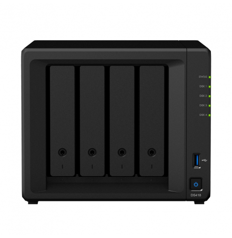 Dysk sieciowy Synology DS418, 4-Bay SATA, Realtek 4C 1,4 GHz, 2GB, 2xGbE LAN, 2xUSB 3.0