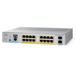 Switch Cisco Catalyst 1000 16-Port Gigabit PoE+ PoE Budget 120W 2 x 1G SFP Uplinks LAN Base