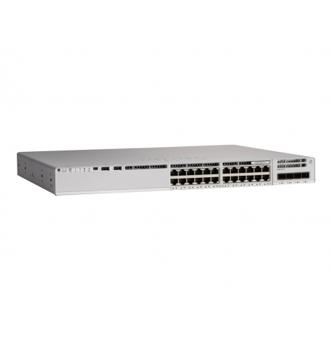 Switch wieżowy Cisco Catalyst 9200L 24-porty 10/100/1000 (PoE+) 4 porty Gigabit SFP (uplink) Sprzedawany wyłącznie z licencjami DNA