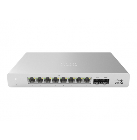 Switch zarządzalny Cisco Meraki MS120-8FP 8 portów 10/100/1000 (PoE+) 2 porty Gigabit SFP