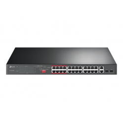 Switch TP-LINK 24 10/100Mbps PoE+ Ports 2 Gigabit RJ45 Ports 2 Combo SFP Slots 802.3at/af 250W PoE