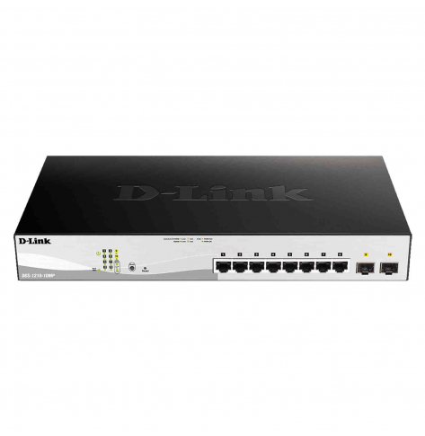 Switch sieciowy zarządzalny D-Link 8 portów 1000BaseT (RJ45), 2 porty MiniGBIC (SFP)