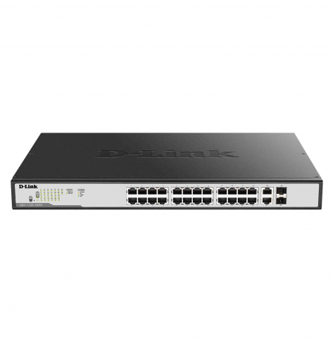 Switch sieciowy zarządzalny D-Link 24 porty 1000BaseT (RJ45), 2 porty COMBO GEth (RJ45)/MiniGBIC (SFP)