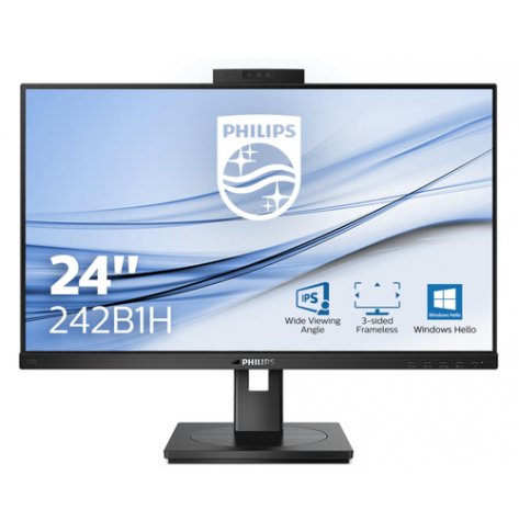 Monitor PHILIPS 242B1H 23.8 IPS Flat H A 150 MM Pivot 3 SIDE FRAMELESS TUV Eye certifierad USB HUB SPEAKERS