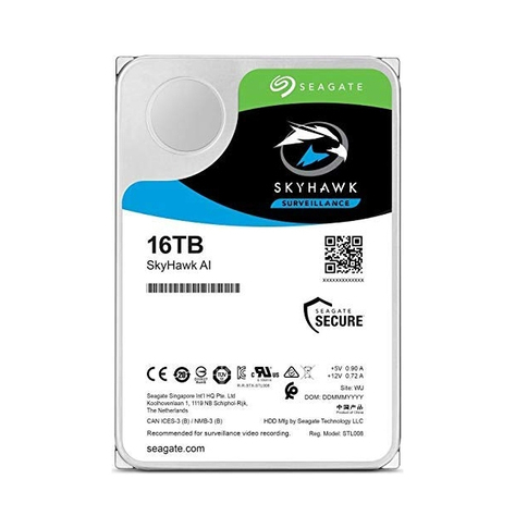 Dysk Seagate Surveillance AI Skyhawk 16TB 7200rpm SATA serial ATA 6Gb/s 256MB cache 8.9cm 3.5inch 24x7 BLK