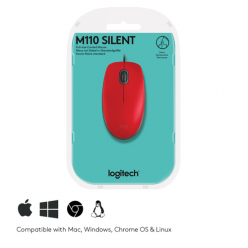 Mysz Logitech  M110 Silent Czerwona
