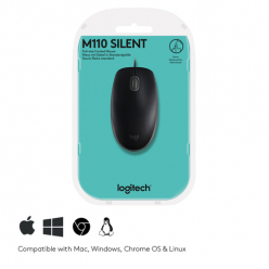 Mysz Logitech B110 Silent Czarna - USB