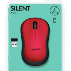 Mysz Logitech M220 Silent Czerwona - 2.4GHZ,M-R0061