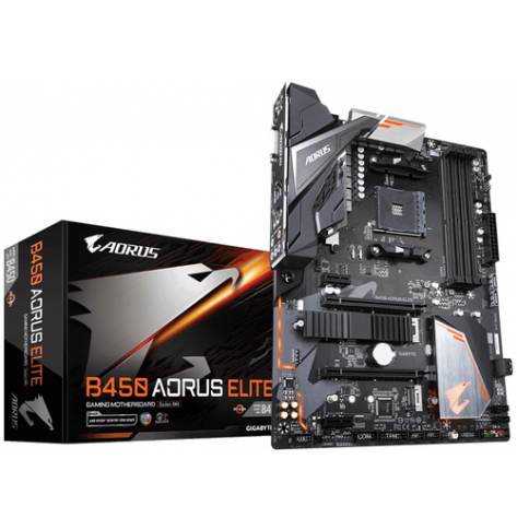 Płyta główna Gigabyte B450 AORUS ELITE AM4 DDR4 2xM.2 6xSATA DVI-D HDMI ATX MB