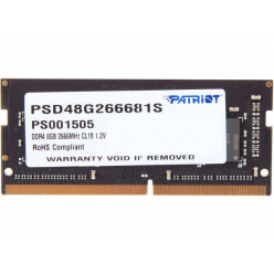 Pamięć SODIMM PATRIOT DDR4 SL 8GB 2666MHZ SODIMM 1x8GB CL19