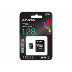 Karta pamięci ADATA 128GB Premier Pro MICROSDXC, R/W up to 100/80 MB/s, with Adapter