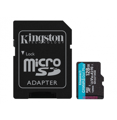 Karta pamięci Kingston 128GB microSDXC Canvas Go Plus 170R A2 U3 V30 Card + ADP