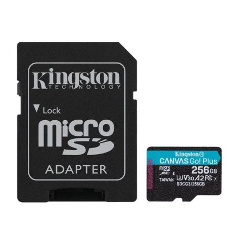 Karta pamięci KINGSTON 256GB microSDXC Canvas Go Plus 170R A2 U3 V30 Card + ADP