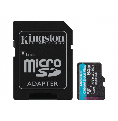 Karta pamięci Kingston 64GB microSDXC Canvas Go Plus 170R A2 U3 V30 Card + ADP