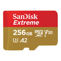 Karta pamięci SANDISK EXTREME microSDXC 256 GB 160/90 MB/s A2 C10 V30 UHS-I U3 Mobile