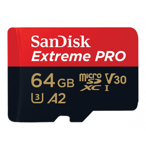 Karta pamięci EXTREME PRO microSDXC 64GB 170/90 MB/s A2 C10 V30 UHS-I U3