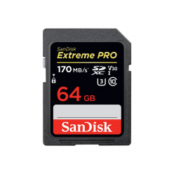 Karta pamięci Sandisk Extreme PRO SDXC 64GB R/W 170/90 MB/s C10, U3, V30