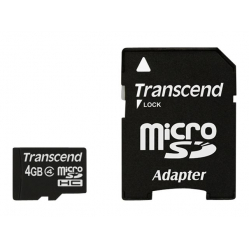 Karta pamięci Transcend Micro SDHC 4GB Class 4 + adapter