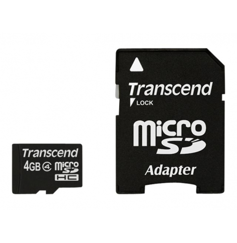 Karta pamięci Transcend Micro SDHC 4GB Class 4 + adapter