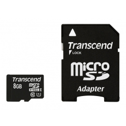 Karta pamięci Transcend Micro SDHC 8GB Class 10 UHS-I + adapter SD ( Full HD )