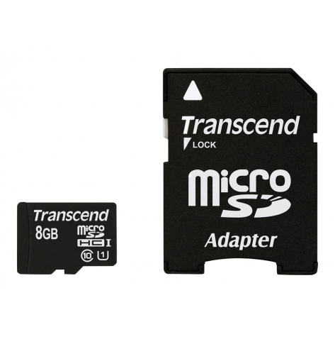 Karta pamięci Transcend Micro SDHC 8GB Class 10 UHS-I + adapter SD ( Full HD )