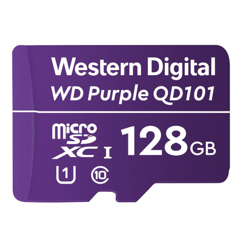 Karta pamięci WD Purple 128GB Surveillance microSD XC Class - 10 UHS 1