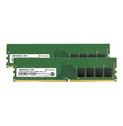 Pamięć RAM Transcend 32GB KIT JM DDR4 3200Mhz U-DIMM 1Rx8 2Gx8 CL22 1.2V