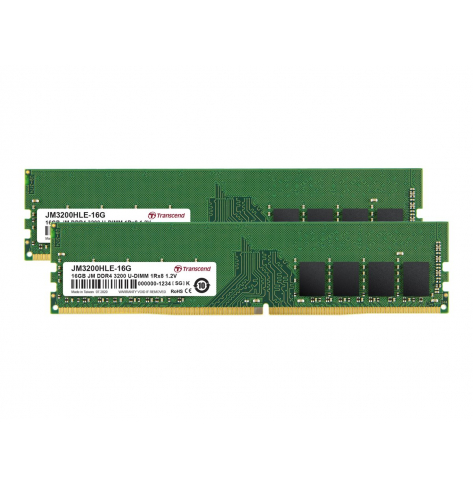 Pamięć RAM Transcend 32GB KIT JM DDR4 3200Mhz U-DIMM 1Rx8 2Gx8 CL22 1.2V