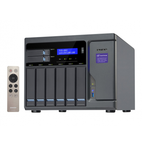 Dysk sieciowy Qnap TVS-882-i3-8G 8-Bay TurboNAS SATA 6G i3-6100 3.7GHz 8GB RAM 4-LAN 10G-ready iSCSI RAID 0 1 5 6 10 5+spare 6+spare 10+spare