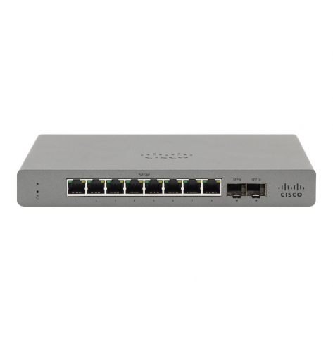 Switch Cisco Meraki Go - GS110-8P 8 portów 10/100/1000 (PoE+) 2 porty SFP (mini-GBIC) (uplink)