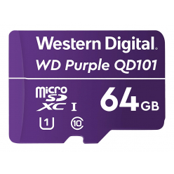 Karta pamięci WD Purple 64GB Surveillance microSD XC Class - 10 UHS 1