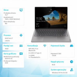 Laptop LENOVO ThinkBook 13s G2 ITL 13.3 WUXGA i7-1165G7 16GB 512GB W10P 1Y