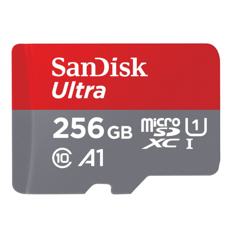 Karta pamięci SanDisk Ultra 256GB microSDXC 120MB/s A1 Class 10 UHS-I + SD Adapter