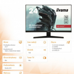 Monitor Iiyama 23.6 G2466HSU-B1 FHD VA 165HZ 1500R 1MS DP HDMIx2 USBx2