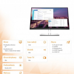 Monitor HP E23 G4 23 IPS FHD 3yr
