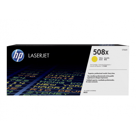 Toner HP 508X Żółty | 9500str | LaserJet M552dn, M553dn,n,x, M577c,dn,f