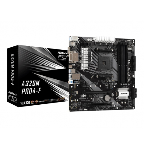 Płyta główna ASROCK A320M PRO4-F AM4 DDR4 1xM.2 4xSATA HDMI DVI-D D-Sub mATX MB