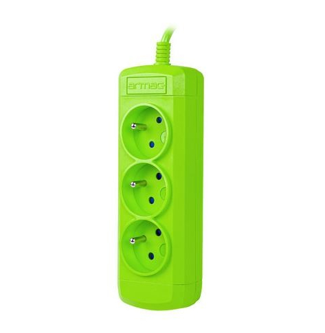 Listwa zasilająca Armac power strip ARCOLOR 3 3.0m green 3x 230V french Outlets