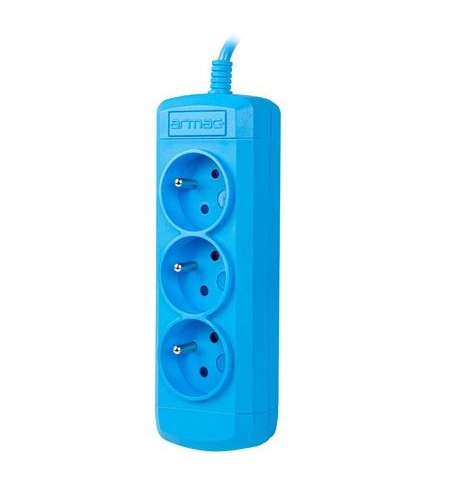 Listwa zasilająca ARMAC power strip ARCOLOR 3 3.0m blue 3x 230V french Outlets