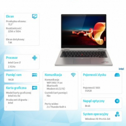 Laptop Lenovo ThinkPad X1 Titanium G1 13.5 QHD i7-1160G7 16GB 512GB BK FPR LTE W10P 3YPS 