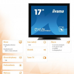 Monitor Iiyama T1732MSC-B5X 17 TN HDMI DP głośniki 