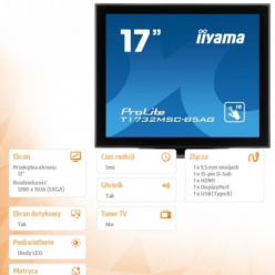 Monitor Iiyama T1732MSC-B5AG 17 TN HDMI DP głośniki 