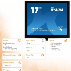 Monitor Iiyama T1732MSC-B5AG 17 TN HDMI DP głośniki 