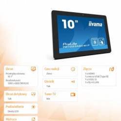 Monitor Iiyama TW1023ASC-B1P 10P DOT IPS ANDROID WIFI CAM MIC USB 