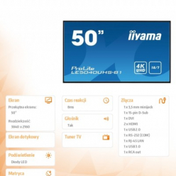 Monitor Iiyama LE5040UHS-B1 50 UHD LAN AMVA3