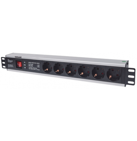 Listwa zasilająca Intellinet rack 19'' 1.5U 250V/16A 6x Schuko 3m włącznik