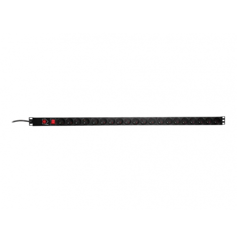 Listwa zasilająca Netrack pionowa 19'' 1U, 230V/16A, 20xE, ALU