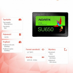 Dysk SSD ADATA SU650 1.92TB 2.5inch SATA3 3D SSD