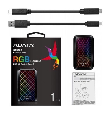 Dysk zewnętrzny ADATA SSD SE900 1TB USB3.2-A/C RGB