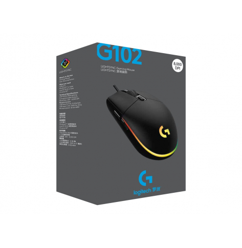 Mysz LOGITECH G102 Lightsync czarna